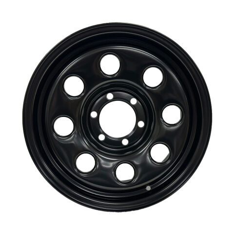 16X7 6X139.7 ET6 CB106.1 BLACK STEEL WHEELBLACK STEEL WHEEL, SEAT CONICAL ACORN&nbsp;M14