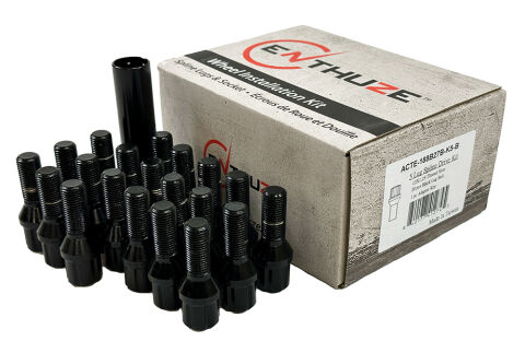 Enthuze Lug Bolts - Closed End Black Spline, 5 Lug, 12mm x&nbsp;1.25