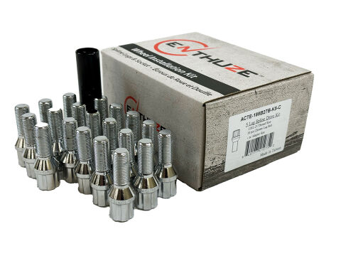 Enthuze Lug Bolts - Closed End Chrome Spline, 5 Lug, 12mm x&nbsp;1.25