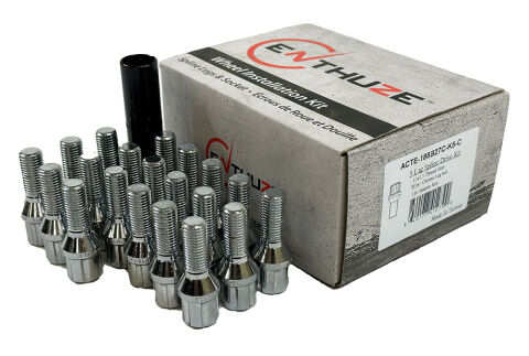 Enthuze Lug Bolts - Closed End Chrome Spline, 5 Lug, 12mm x&nbsp;1.50
