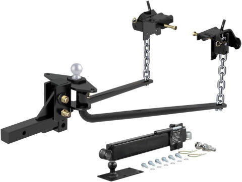 Enthuze Round Weight Distribution Hitch, 10K, With Sway Control, Ball and&nbsp;Chains