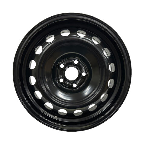 16X6.5 5X100 ET39 CB54.06 BLACK STEEL WHEEL BLACK STEEL WHEEL, SEAT CONICAL ACORN M12 1540LBS