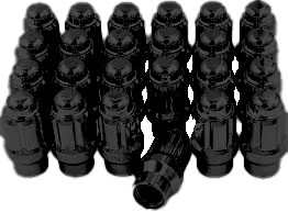 Enthuze Lug Nuts - Closed End Black Spline, 6 ET Lug, 12mm x&nbsp;1.50