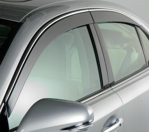Ventvisor Deflector; Smoke w/Chrome Trim; Low Profile; 4&nbsp;pc.