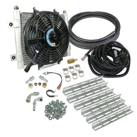 BD Xtrude Transmission Cooler with Fan - Complete Kit 1/2in&nbsp;Lines