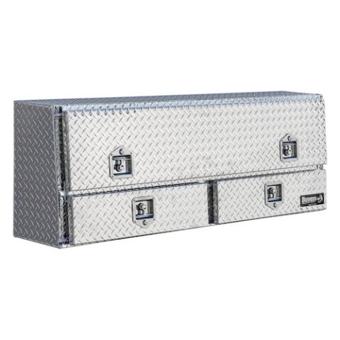 21x13x96 Inch Diamond Tread Aluminum Pick-Up Truck Contractor With Lower Drawers Topsider