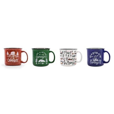 Life is Better at the Campsite Coffee MugsCeramic,&nbsp;4-Pack