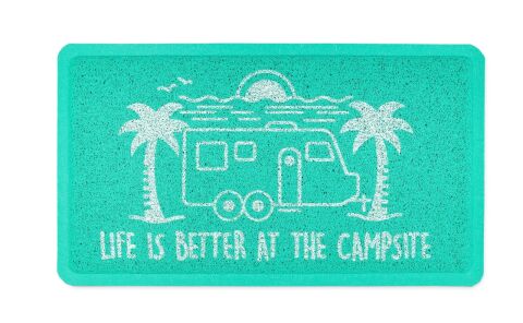 Life is Better at the Campsite Multi-Colored Scrub Rug - Beach&nbsp;Teal