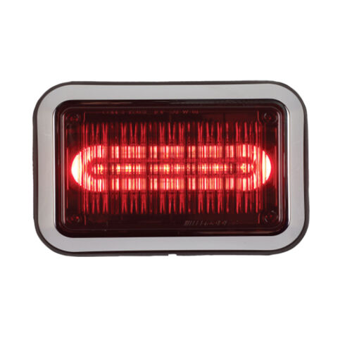 4x6 LED PriZm II Perimeter Light with Bezel, Colored Lens and REF12,&nbsp;Red