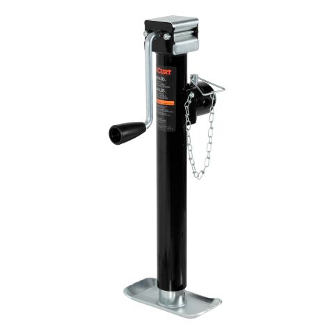 Pipe-Mount Swivel Trailer Jack with Side Handle (5,000 lbs, 15