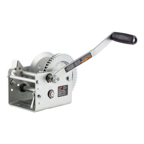 Hand-Crank 2-Speed Winch, 2,600 lbs, 12.7:1 Low Gear Ratio, 10.6