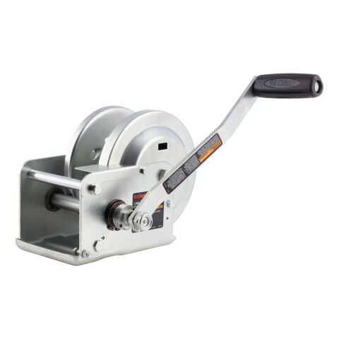 Hand-Crank Brake Winch, 1,500 lbs, 5:1 Gear Ratio, 10.6