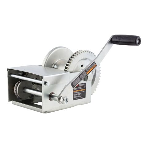 Hand-Crank Brake Winch, 2,500 lbs, 15.8:1 Gear Ratio, 10.6