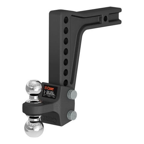 Deep-Drop Adjustable Trailer Hitch Ball Mount with Dual Ball, 2