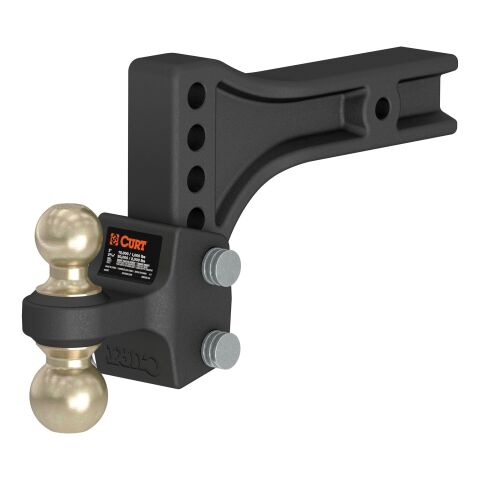 HD Adjustable Trailer Hitch Ball Mount with Dual Ball, 2-1/2
