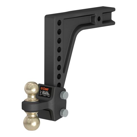 HD Deep-Drop Adjustable Hitch Ball Mount with Dual Ball, 2-1/2