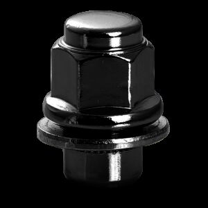 12X1.25 MAG Nut WITH WASHER 21MM Black DURACOAT