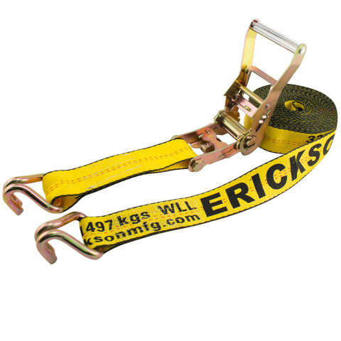 2-Inch x 27-Inch 10,000 pounds Load Limit Ratcheting Tie-Down Strap with Double J-Hooks
