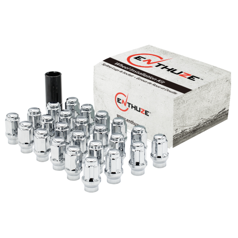 Enthuze Lug Nuts - Closed End Chrome Spline, 6 ET Lug, 14mm x&nbsp;1.50