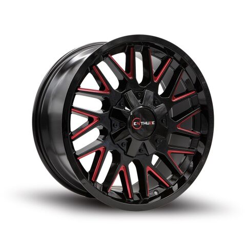17X9 6X135/139.7 +18MM CB106.1 ENTHUZE REVOLVER ENTHUZE REVOLVER GLOSS BLACK &&nbsp;RED