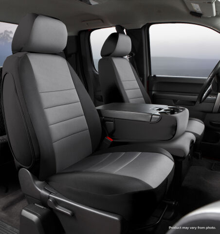 NP90 Series - Neoprene Custom Fit Front Seat Cover- Black/Gray Center&nbsp;Panel