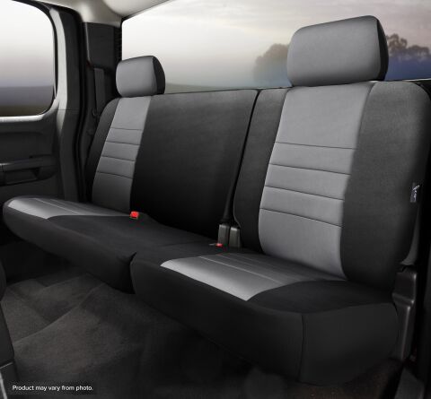 NP90 Series - Neoprene Custom Fit Rear Seat Cover- Black/Gray Center&nbsp;Panel
