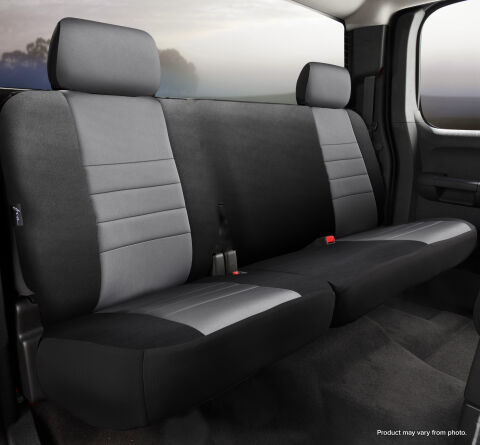 NP90 Series - Neoprene Custom Fit Rear Seat Cover- Black/Gray Center&nbsp;Panel