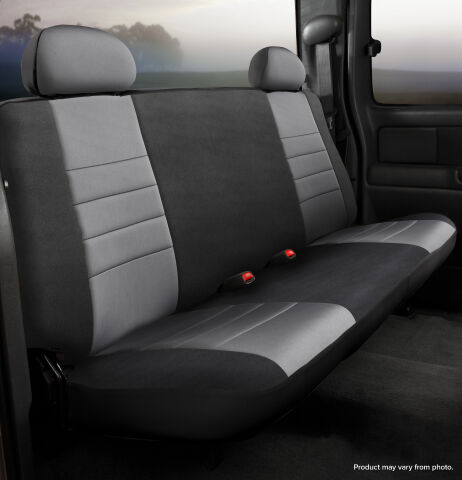 NP90 Series - Neoprene Custom Fit Rear Seat Cover- Black/Gray Center&nbsp;Panel