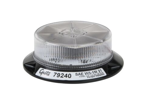 Emergency Lighting, Amber/Clear, LED Beacon S.A.E. Class I 12 To 24 V Low&nbsp;Lens