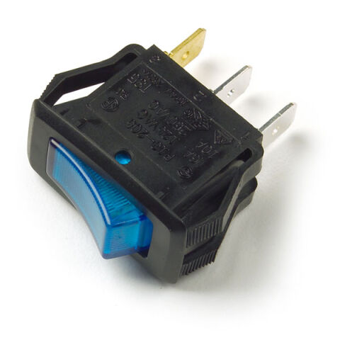 Rocker Switches - Illuminated, 3 Blade,&nbsp;Blue