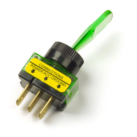 Toggle Switch - Illuminated, 3 Blade,&nbsp;Green