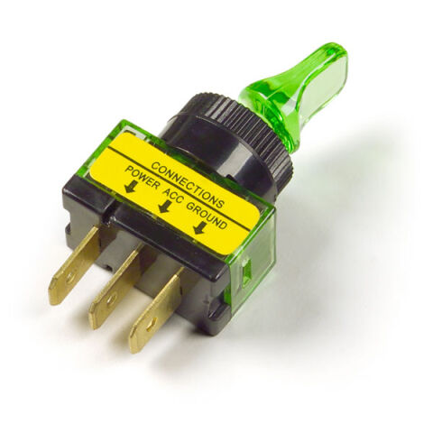 Toggle Switch - Illuminated - Duckbill,&nbsp;Green