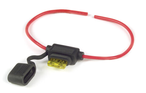 Standard Blade Fuse Holders, 14 Gauge, w/ Protective Cap & 20A&nbsp;Fuse