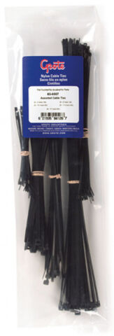 Nylon Cable Ties, Standard Duty, Cable Tie Assortment, Black,&nbsp;125pc