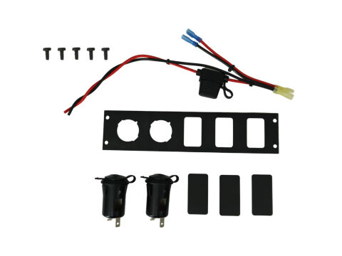 Console Accessory Bracket Kit With 2 Lighter Plug Outlets And 3 Blanks For Rectangular Accessories