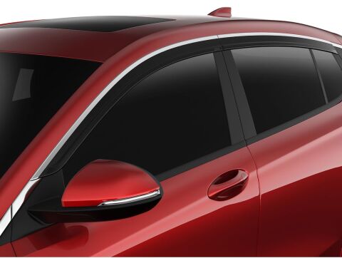 Low Profile Ventvisor Deflector; Smoke with Chrome Trim; Outside Mount; 4&nbsp;pc.