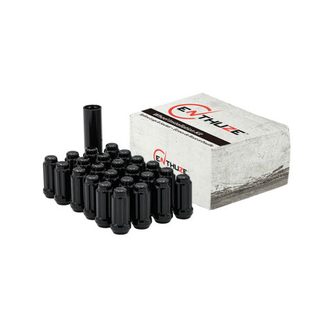 14X1.5 BLACK SPLINE LONG CONE SEAT 2.00 IN 6 LUG NUT (24PCS) INSTALL&nbsp;KIT