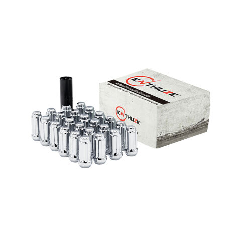 Enthuze Lug Nuts - Closed End Chrome Spline, 6 Lug, 14mm x&nbsp;1.50