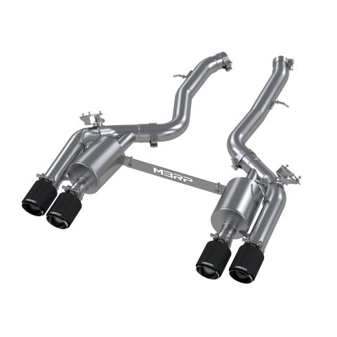 3in. Resonator-Back. Dual Rear Quad Outlet. T304. CF.&nbsp;Active