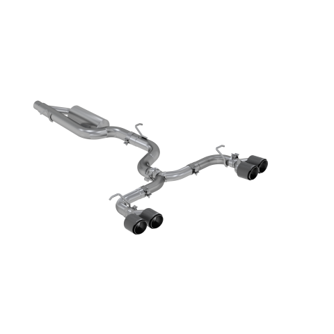 3in. Cat-Back. Valve Delete. Quad Split Rear Exit. T304. CF&nbsp;Tips