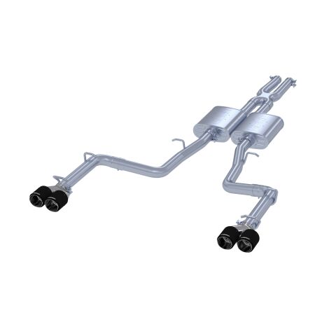 2.5in. Cat-Back. Dual Rear Exit. T304. CF&nbsp;Tips