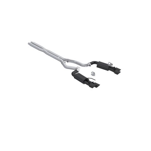 3in. Cat-Back. Dual Rear Exit. Quad Tips. Street Version.&nbsp;BLK
