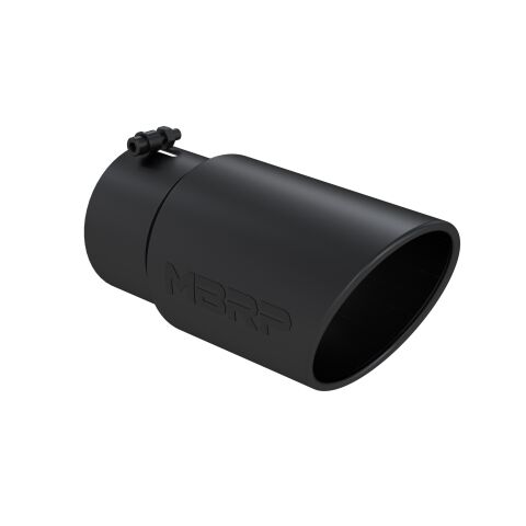 Tip. 6in. O.D. Angled Rolled End 5in. inlet 12in. length. Black&nbsp;Series.