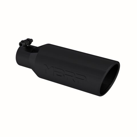 Tip. 4in. O.D.. Angled Rolled End. 2.5in. inlet. 12in. in length.&nbsp;BLK