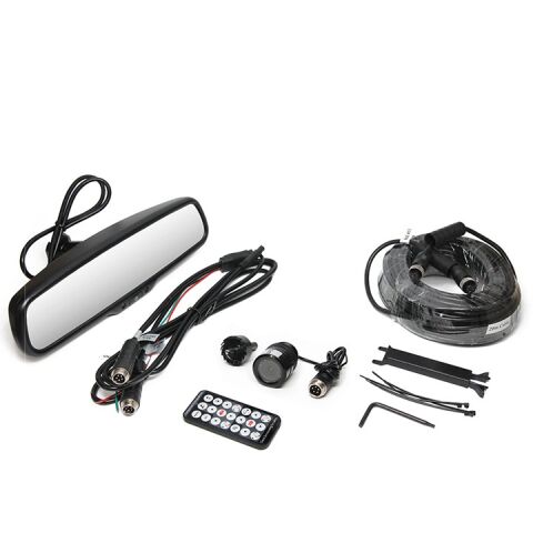 Backup Camera System With Flush Mount Camera And Mirror Monitor