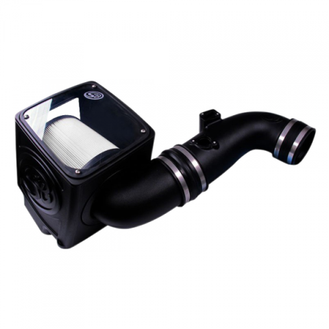 Cold Air Intake For 11-16 Chevrolet Silverado GMC Sierra V8-6.6L LML Duramax Dry Extendable&nbsp;White