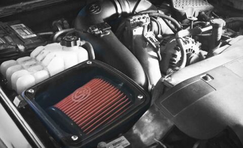 Cold Air Intake For 06-07 Chevrolet Silverado GMC Sierra V8-6.6L LLY-LBZ Duramax Cotton Cleanable&nbsp;Red