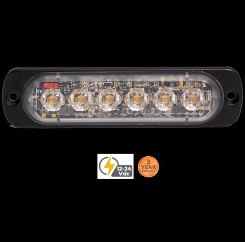 ULTRA SLIM PROFILE AMBER BLUE 6 LED PERIMETER LIGHT SURFACE&nbsp;MOUNT