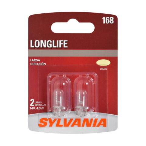 SYLVANIA 168 Long Life Mini Bulb, 2&nbsp;Pack