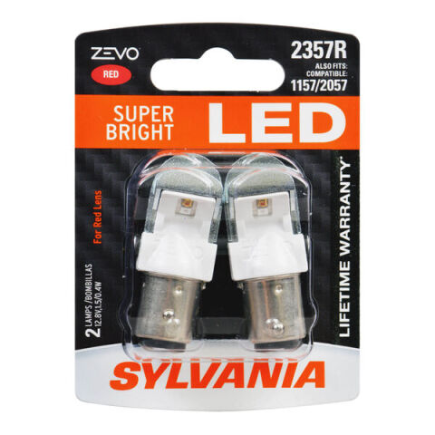 SYLVANIA 2357R RED ZEVO LED Mini, 2&nbsp;Pack